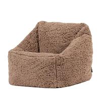 Icon Natalia Teddy Pouf Enfant, Tissu Bouclé, Pouf Poire avec Remplissage, Chaise Enfant, Fauteuil Chambre, Meuble Chambre, Meuble Salon, Brun Moka