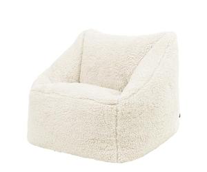Icon Natalia Teddy Pouf Enfant, Tissu Bouclé, pour Poire avec Remplissage, Chaise Enfant, Fauteuil Chambre, Meuble Chambre, Meuble Salon, Crème