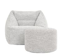 Icon Natalia Tissé Fauteuil Pouf et Tabouret avec Remplissage, Naturelle