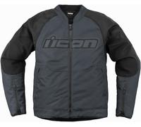 Icon Overlord3 Blouson textile de moto, Gris foncé/Noir, Taille M