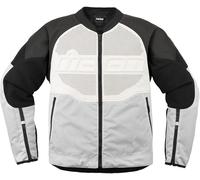 Icon Overlord3, cuir-/textiljacket perforé L Blanc Blanc
