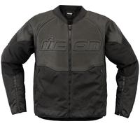 Icon Overlord3, cuir-/textiljacket perforé S Noir Noir