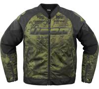 Icon Overlord3 Magnacross Blouson textile de moto, Vert/Noir, Taille XL