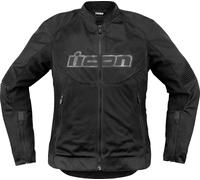 Icon Overlord3 Mesh, veste textile femme S Noir/Gris Noir/Gris