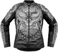 Icon Overlord3 Noble, veste textile femme XL Noir/Blanc Noir/Blanc