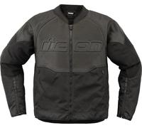 Icon Overlord3 perforé Moto Cuir/Textile Veste, noir, Taille XXL