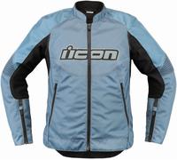 Icon Overlord3 Veste textile de moto pour dames, bleu/noir, Taille S