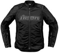 Icon Overlord3, veste textile femme XL Noir/Gris Noir/Gris