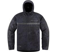 Icon PDX3 Camo, veste textile imperméable L Noir/Gris Foncé Noir/Gris Foncé