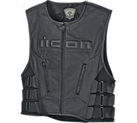 Icon Regulator Gilet D3O XF-2-2830-0392 Cuir Noir Lg-XL