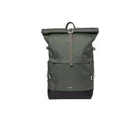 Sandqvist Sac à dos Icon Rolltop L 26L Dawn Green cuir brun foncé