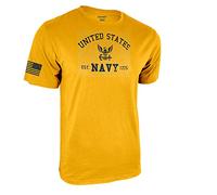 Icon Sports U.s. Navy Short Sleeve T-Shirt, Noir chiné, M Homme