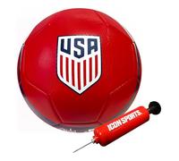 Icon Sports USSF189BL Ballon de Football sous Licence Officielle de la Fédération de Football des États-Unis, Rouge, Taille 5