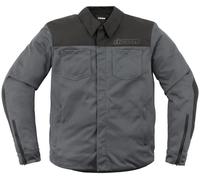 Icon Upstate Blouson textile en maille de moto, Gris foncé/Noir, Taille L