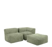 Icon Zen Canapé Modulable, Velours Côtelé, Pouf Geant XXL avec Mousse Remplissage, Canapé 2 Place, Sofa, Salon, Meuble Salon, Vert