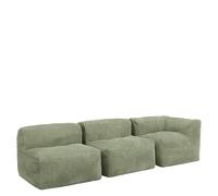 Icon Zen Canapé Modulable, Velours Côtelé, Pouf Geant XXL avec Mousse Remplissage, Canapé 3 Place, Sofa, Salon, Meuble Salon, Vert
