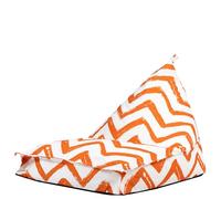 Icon Zigzag Pouf Enfant, Fauteuil Pouf Poire avec Remplissage, Chaise Enfant, Fauteuil Chambre, Meuble Chambre, Meuble Salon, Orange