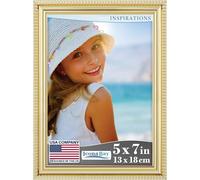 Icona Bay 13x18 cm Cadre photo en doré, moulures magnifiquement détaillées, cadre photo contemporain, support mural ou plateau de table, collection Inspirations
