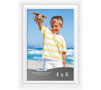 Icona Bay Cadre photo blanc 10x15 cm, moulures magnifiquement détaillées, cadre photo contemporain, montage mural ou sur table, collection Inspirations
