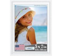 Icona Bay Cadre photo blanc 13x18 cm, moulures magnifiquement détaillées, cadre photo contemporain, montage mural ou sur table, collection Inspirations