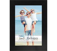 Icona Bay Cadre photo blanc 5 x 7, cadre photo robuste en bois composite 5 x 7, design élégant, montage mural ou sur table, collection exclusive, noir