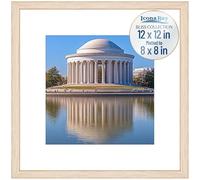 Icona Bay - Cadre Photo Carré 30,5x30,5 cm avec Passe-Partout Amovible pour Photo 20x20 cm - Chêne Clair, Cadre en Composite de Bois Style Moderne - Table/Mur - Collection Bliss