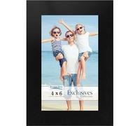 Icona Bay Cadre Photo Noir 4 x 6, Cadre Photo Robuste en Bois Composite 4 x 6, Design élégant, Montage Mural ou sur Table, Collection Exclusive, Noir