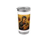 Icône catholique de Notre-Dame du Perpétuel Secours Gobelet isotherme en acier inoxydable double paroi