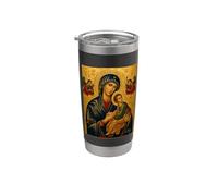 Icône catholique de Notre-Dame du Perpétuel Secours Gobelet isotherme en acier inoxydable double paroi