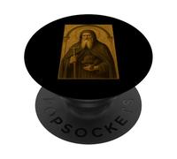 Icône catholique de Saint Antoine abbé PopSockets PopGrip Adhésif