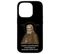 Icône chrétienne orthodoxe de Saint Séraphin de Sarov Coque pour iPhone 14 Pro