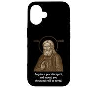 Icône chrétienne orthodoxe de Saint Séraphin de Sarov Coque pour iPhone 16