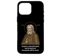 Icône chrétienne orthodoxe de Saint Séraphin de Sarov Coque pour iPhone 16 Pro Max