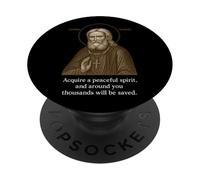Icône chrétienne orthodoxe de Saint Séraphin de Sarov PopSockets PopGrip Adhésif