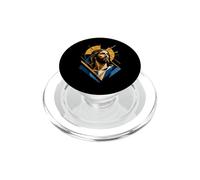 Icône chrétienne sacrée Bleue géométrique Jésus-Christ PopSockets PopGrip pour MagSafe