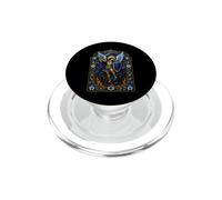 Icône de Bataille médiévale de l'archange Saint Michel Bleu Floral PopSockets PopGrip pour MagSafe
