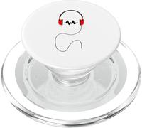 Icône de Casque de Musique en Rouge PopSockets PopGrip pour MagSafe