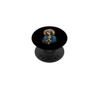 Icône de dévotion Bleue sacrée de prière de la Vierge Marie PopSockets PopGrip Adhésif
