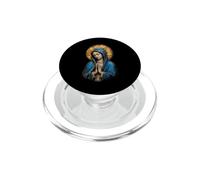 Icône de dévotion Bleue sacrée de prière de la Vierge Marie PopSockets PopGrip pour MagSafe
