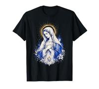 Icône de dévotion catholique de prière mariale Bleue de la Vierge Marie T-Shirt