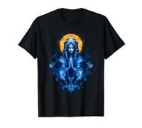 Icône de dévotion catholique sacrée de prière Bleue de la Vierge Marie T-Shirt Graphique avec Valeur