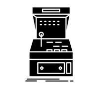 icône de glyphe de jeu de console d'arcade Peintures murales et stickers muraux en vinyle 57.6x88.8cm Décoration artistique Noir