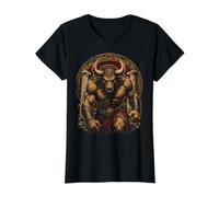 Icône de Guerrier de la mythologie du Labyrinthe Minotaure Grec Antique T-Shirt Graphique avec Valeur