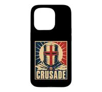 Icône de Guerrier médiéval Casque Chevalier Croisade Coque pour iPhone 15 Pro