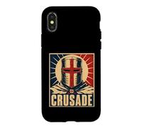Icône de Guerrier médiéval Casque Chevalier Croisade Coque pour iPhone X/XS