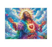 Icône de la Vierge Marie à la lumière sacrée 500 Pièces Puzzle Famille en Carton Anti-Déchirure Difficulté Moyenne Jeu De Société Soirée Entre Amis Cadeau Noël Famille Pas Cher 500 PCS