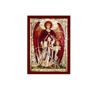 Icône de l'archange Raphaël, icône grecque orthodoxe faite à la main de St Raphaël, art byzantin à suspendre sur plaque en bois, icône religieuse, cadeau religieux 11 x 15 cm