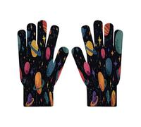 Icône De Planète De Dessin Animé Gants d'hiver en tricot pour écran tactile, Planètes Spatiales Mignonnes gants pour ski, cyclisme et SMS pour homme et femme