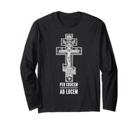 Icône du Crucifix chrétien orthodoxe Oriental Manche Longue