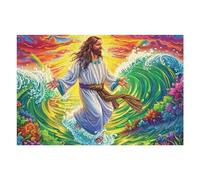 Icône du Miracle de Jésus sur la mer 1000 Pièces Puzzle Créatif en Carton Rigide sans Déformation Accompagnement d'animal de Compagnie Difficulté Moyenne Activité Manuelle Loisir Créatif Cadeau Créat